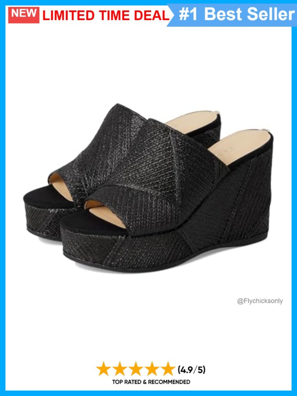 Woven Raffia Platform Wedge Sandals Slip-On Casual Summer Shoes